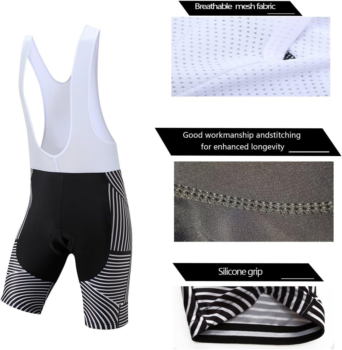 Coconut Ropamo CR Men's Cycling Jersey Set Road Bike Jersey Zipper Pocket Bib Shorts with 4D Padded Cycling Clothing Set